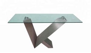 Style européen Petit Ensemble 12Mm Clair Trempé cuisine table à manger en verre design moderne - Product Image 2