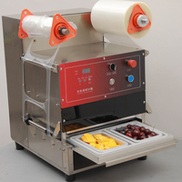 Machine à sceller les plateaux en plastique semi-automatique multifonctionnelle automatique pour viande, fruits, tofu, plats à emporter
