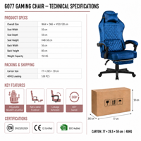 Chaise de jeu ergonomique en cuir au design européen moderne, pivotante à 360 degrés, chaise de bureau de direction réglable en hauteur, extensible et haute