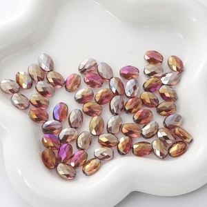 Cuentas de Cristal Transparentes Facetadas Hechas a Mano, Cuentas Ovaladas Planas de Color Sólido para Collares, Accesorios de Ropa, Fabricante - Product Image 5