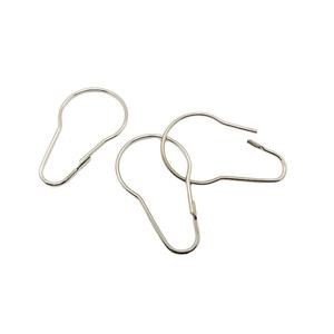 Anneaux de suspension pour tringles de douche EWANG, crochets de rideau de douche en métal argenté, style simple, fournis par l'usine - Product Image 1