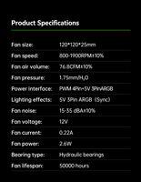 Ventilateur de refroidissement CPU Snowman 120mm ARGB avec roulement fluide, TDP 2.4W, durée de vie 50000 heures, personnalisable ODM pour importateurs B2B
