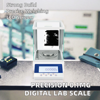 Richmoon RHD001-2 Micro Balances Numérique Pesant 0.1mg 0.0001g LCD Précision Électronique Balance Analytique à 4 Chiffres Balance de Laboratoire
