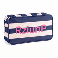 Sac de rangement portable LZ Factory en toile pour jetons de Mahjong américain, trousse de toilette rose, pochette à maquillage imprimée avec logo personnalisé