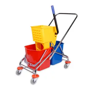 Trolley Janitor Cleaning Supply Cart Cleaners Trolley Plastic Janitorial Utility Cart