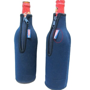 Custom Wine <b>Bottle</b> Cooler Covers Neoprene Insulated Beer <b>Bottle</b> Holder with Zipper - Product Image 1