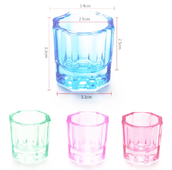 ネイルツールネイルアートクリスタルガラスカップダッペン皿液体または粉末用