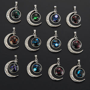 Collares de Plata con Colgante de Luna y Cristal Luminoso para Niñas, Colgante del Horóscopo de los 12 Signos del Zodíaco - Product Image 4