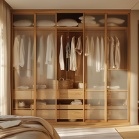 Dressing moderne sur mesure avec portes battantes, tiroirs de rangement et zones de suspension, fabriqué sur mesure avec support de dessin technique