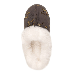 Pantuflas Ligeras de Espuma Viscoelástica para Mujer, con Ribete de Piel Sintética, Estampado de Estrellas Doradas, Pantuflas de Interior Tipo Mule - Product Image 3