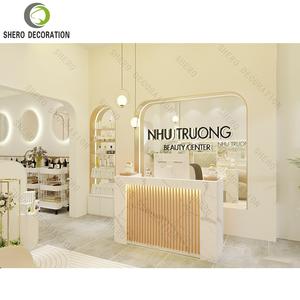 Diseño Interior Moderno para Barberías, Mueble de Pared Personalizado y Duradero para Barbería, Vitrina de Exhibición para Salón de Uñas - Product Image 1