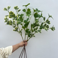 Feuilles de banian artificielles en soie PPS de haute qualité, branche de verdure, feuilles de banian pour décoration de mariage, fête, maison, table