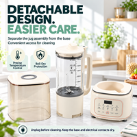 Multifunctionele sojamelkmaker, hete en koude blender, 1,5L glazen kan, kookmachine voor sojamelk, soep, pap en fruitdranken
