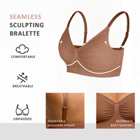 Sujetador Hexin de 12 colores con cobertura total, múltiples ajustes, cómodo, sin aros, que oculta la grasa de la espalda, bralette sin costuras para mujer.