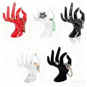 Support de présentation de bijoux Zhuangqun EQ4521, portable, moderne, en plastique velours, multicolores, pour bagues, bracelets, accessoires - Product Image 1