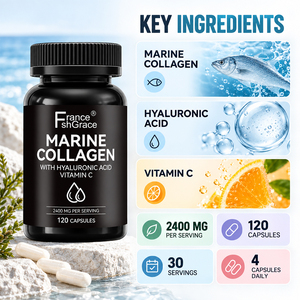 Complément alimentaire personnalisé Shecome Collagène marin 2400 mg pour adultes, améliore la santé de la peau, des cheveux et des articulations, capsules de collagène marin - Product Image 5