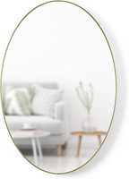 Miroir mural ovale moderne avec cadre en métal doré Miroir décoratif pour salle de bain, chambre et salon