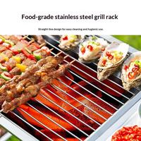 Barbecue d'extérieur au charbon de bois en acier inoxydable, moderne et minimaliste, épaissi, pliable, sans fumée, coupe-vent, antirouille, détachable
