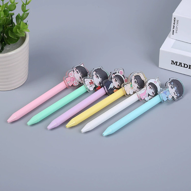 Customized Acrylic Plastic Pen Cartoon Anime Cute Kawaii Pen Kpop Support Stationery