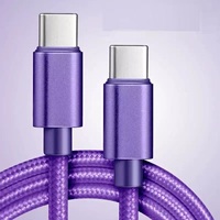 Câble de téléphone en nylon PC04B en promotion, 1m, Type C vers C, câble de données 60W, compatible iOS et Android, câble de charge mobile