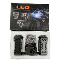 Feux LED pour moto, projecteur triple faisceau avec feux de route/croisement, design étanche en alliage d'aluminium, multicolore, pour rénovation/amélioration