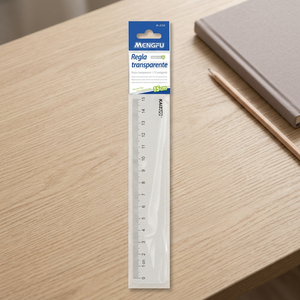 Regla Flexible Transparente de Plástico Mengfu M-0083 de 15 cm para Uso Escolar y de Oficina, Duradera, China - Product Image 3