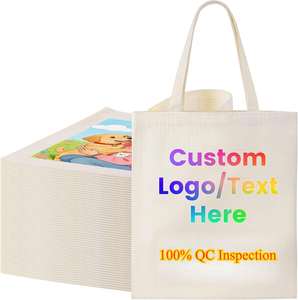 Sac fourre-tout en toile vintage personnalisé avec impression de photos, texte et logo – Sac de courses réutilisable – Cadeau pour professeur, maman, mariée - Product Image 1