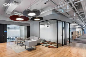 Cloison intelligente en verre dépoli, mur haut <span class=keywords><strong>de</strong></span> bureau à persienne ignifuge personnalisé - Product Image 3