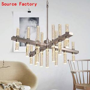 Lustre industriel moderne en acrylique LED à branches, luminaires suspendus DIY pour salon - Product Image 5