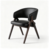 Fauteuil de salle à manger en bois massif de style italien, design minimaliste moderne nordique, dossier personnalisable, rembourrage doux, utilisation domestique