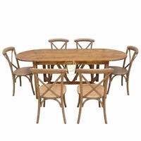 Ensemble de table et de chaises de café contemporaines en bois massif, durables et personnalisables en gros, pour café urbain et bistro moderne