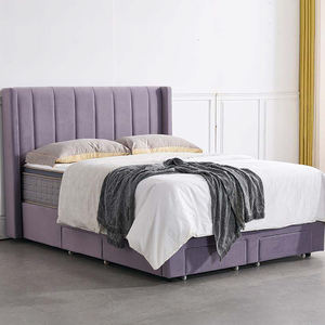 Ensemble de literie confortable lit doux avec cadre de lit rembourré pour meubles de chambre double dans un lit de beauté de style moderne - Product Image 2