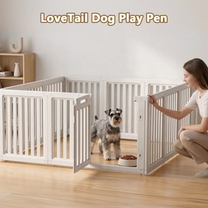 Corrales para perros pequeños, área de juego interior, fácil de montar, forma cuadrante, valla de plástico blanca para mascotas, para sala de estar o balcón. - Product Image 4