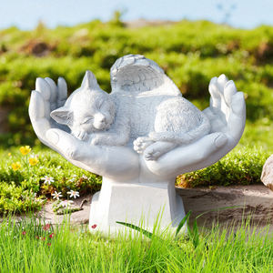 Özel el yapımı el-boyalı anıt melek kedi eller reçine heykelcik ev dekorasyon heykeli için Pet hatırlama - Product Image 1