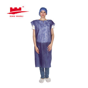 <span class=keywords><strong>Bata</strong></span> de pacientes Desechable de manga corta sin mangas, tela de PP SMS con espalda abierta, Polipropileno Desechable - Product Image 5