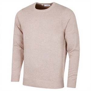 Pull en tricot à col rond pour homme, décontracté, doux, 100% coton, respirant, couleur unie, manches longues, avec logo sur le devant - Product Image 2