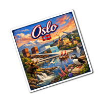 Imán de nevera personalizado de hojalata impresa con mapa de Canadá, Noruega, Oslo, Islandia, Italia, recuerdo de viaje, paisaje, magnético para refrigerador