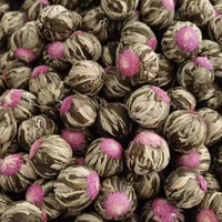 Thé fleuri naturel en marque blanche, boule de thé aux fleurs pures en pleine floraison