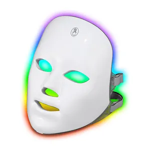 Thuisgebruik Schoonheidsapparatuur 7 Kleuren Elektrische Led Gezicht Rood Licht Therapie Siliconen Led Foton Gezichtsmasker Apparaat Met Usb Opladen