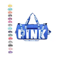 Модная дорожная сумка с индивидуальным логотипом для спортзала, складной органайзер, Женская Роскошная сумка для выходных и ночей, светло-голубая, розовая Дорожная Спортивная Сумка