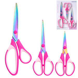 Ensemble de ciseaux à papier en acier inoxydable 5 7 8 pouces, manche rose plaqué titane, outils de découpe pour le bureau et l'artisanat - Product Image 3