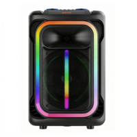 Altavoz Bluetooth de 100W RMS de Alto Volumen, Altavoz de Karaoke Recargable para Exteriores con Luces LED de Colores