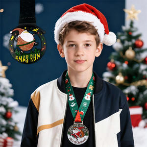 Fabrik benutzer definierte Weihnachten Metall 3D detaillierte Medaillen Schneeflocke Santa Holiday Marathon läuft Auszeichnungen Winter Kampagne Verteilung Geschenk - Product Image 5