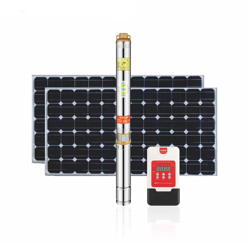 CHIMP Bomba De Agua güneş 24 Volt 48V sondaj pompaları dalgıç Dc güneş su pompası ile GÜNEŞ PANELI