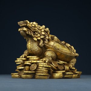 Figura de tortuga dragón Copper World de 4 y 6 pulgadas, decoración hecha a mano para el hogar, oficina, sala de estar, regalo - Product Image 1