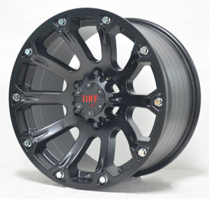 Rueda cóncava con abalorios, llanta negra mate, tamaño 17x9, llanas 17, 6x1397, adecuada para <span class=keywords><strong>llantas</strong></span> deportivas 4x4, ruedas todoterreno - Product Image 4