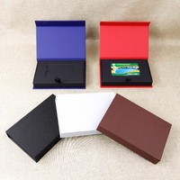 Boîte d'emballage personnalisée en carton noir rigide en forme de livre pour cartes de visite, cartes VIP et cartes cadeaux