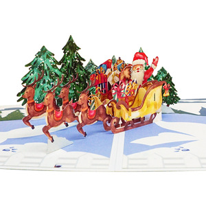 Tùy chỉnh in ấn thiết kế <span class=keywords><strong>Pop</strong></span> Up 3D Giấy Thủ Công giáng sinh Thẻ quà Tặng Thiệp chúc mừng - Product Image 4