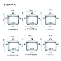 Vente en gros de casseroles en verre transparent à haute teneur en borosilicate Offre Spéciale avec couvercle à deux poignées