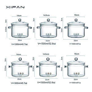 Vente <span class=keywords><strong>en</strong></span> gros de casseroles <span class=keywords><strong>en</strong></span> verre transparent à haute teneur <span class=keywords><strong>en</strong></span> borosilicate Offre Spéciale avec couvercle à deux poignées - Product Image 5